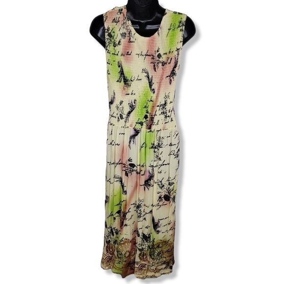 Jane Ashley vintage 80s 90s Woman floral print sleevless maxi dress size 1x - Picture 2 of 5